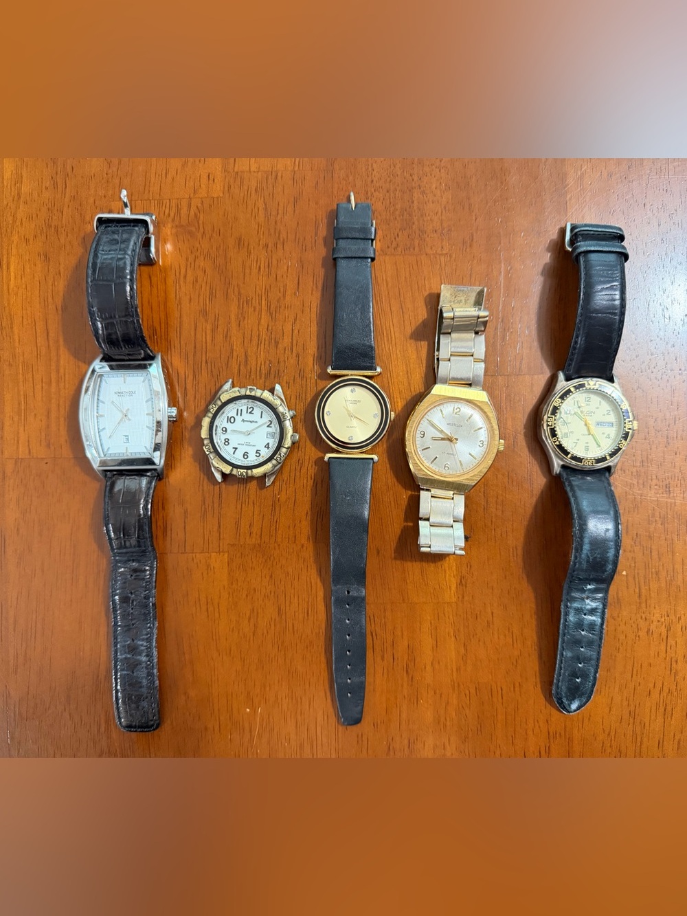 Vintage Watch Lot of 5 – Elgin, Westclox, Kenneth Cole, Precision Gruen & Reming